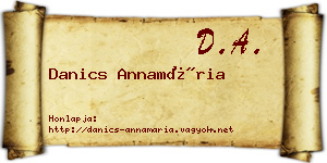 Danics Annamária névjegykártya